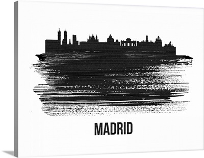 Madrid Skyline Brush Stroke Black II