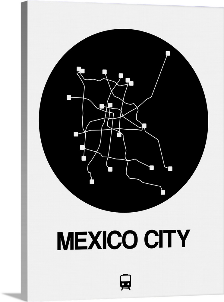 Mexico City Black Subway Map