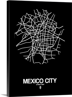 Mexico City Street Map Black