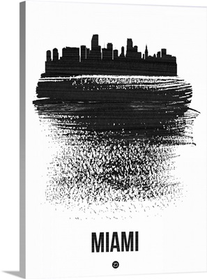 Miami Skyline Brush Stroke Black