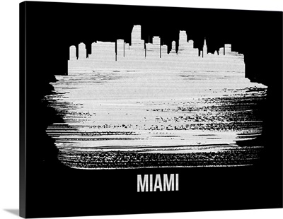 Miami Skyline Brush Stroke White