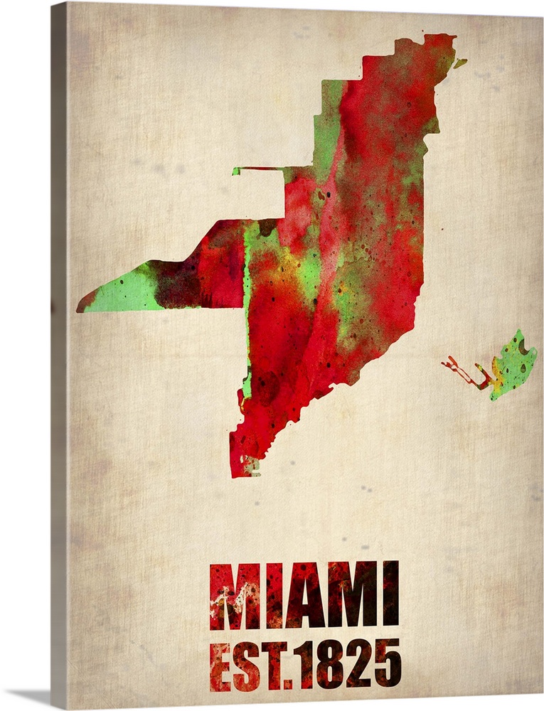 Miami Watercolor Map