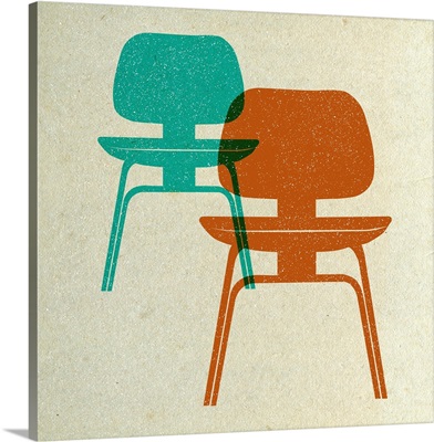 Mid Century Chairs Print I