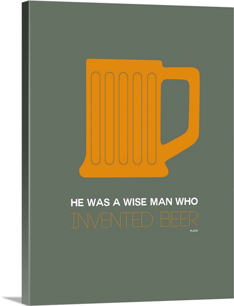 Minimalist Beverage Poster - Beer Mug - Orange