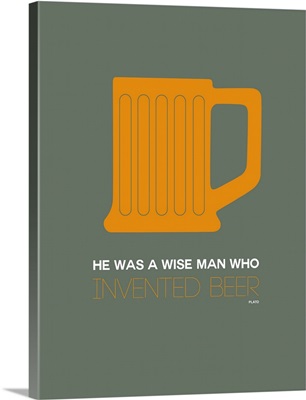Minimalist Beverage Poster - Beer Mug - Orange