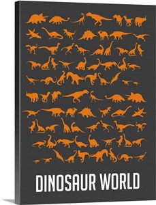 Minimalist Dinosaur World Poster - Orange image thumbnail