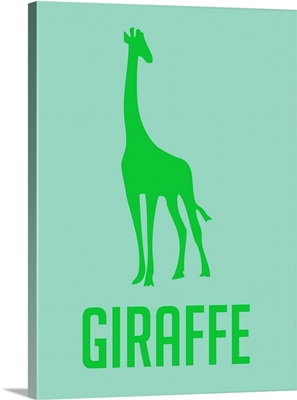 Minimalist Wildlife Poster - Giraffe - Green