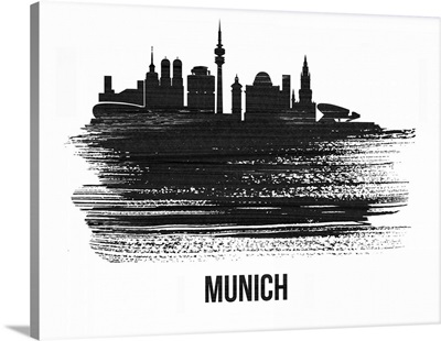 Munich Skyline Brush Stroke Black II
