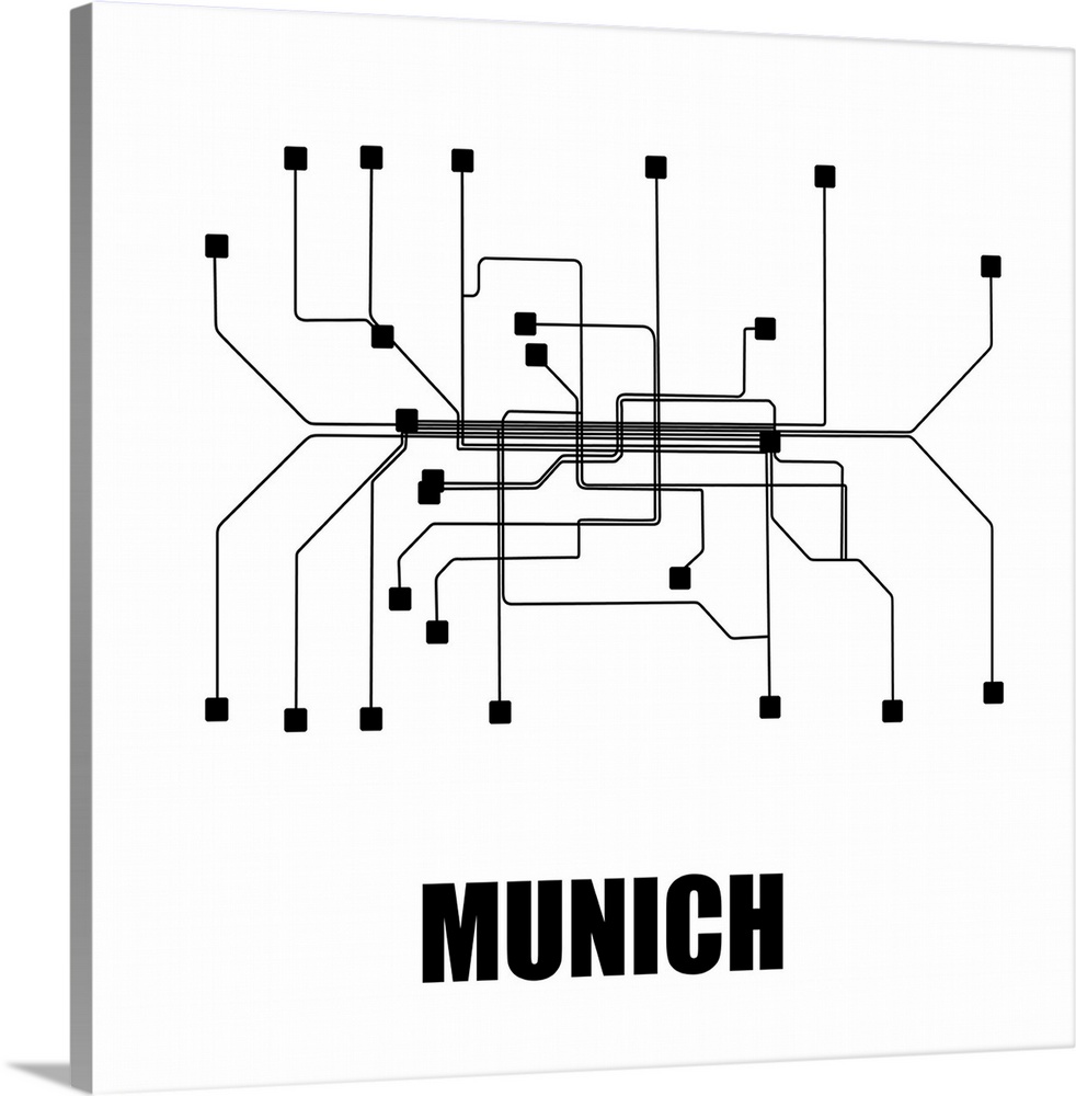Munich White Subway Map