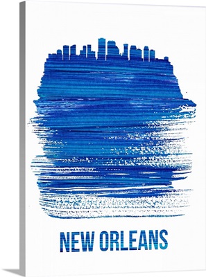 New Orleans Brush Stroke Skyline Blue