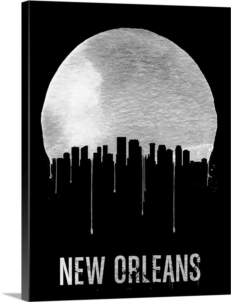 New Orleans Skyline Black Wall Art, Canvas Prints, Framed Prints, Wall