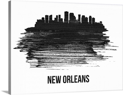 New Orleans Skyline Brush Stroke Black II