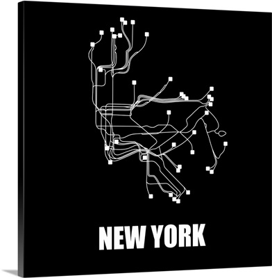 New York Black Subway Map