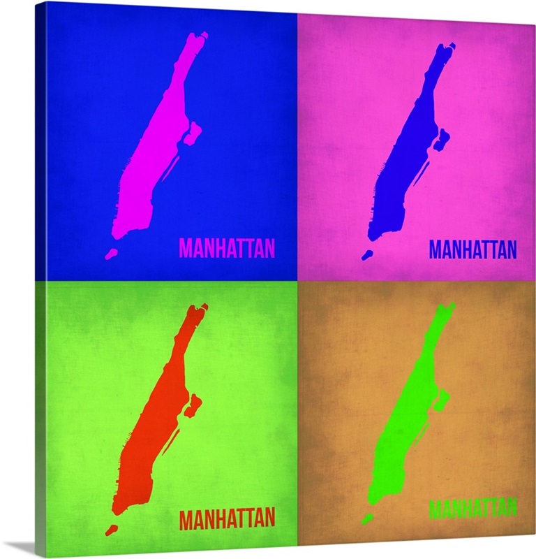 New York Pop Art Map I Wall Art, Canvas Prints, Framed Prints, Wall