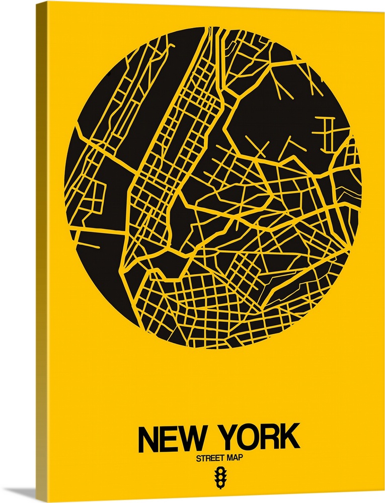 Minimalist art map of New York city streets.