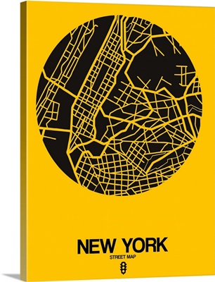 New York Street Map Yellow