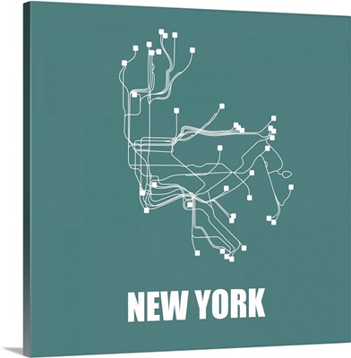 New York Teal Subway Map