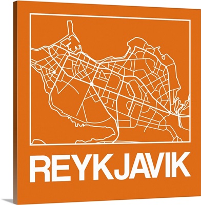 Orange Map of Reykjavik