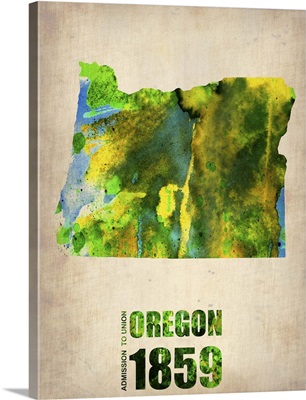 Oregon Watercolor Map