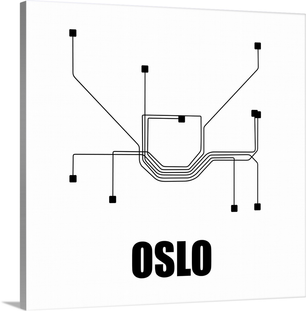 Oslo White Subway Map