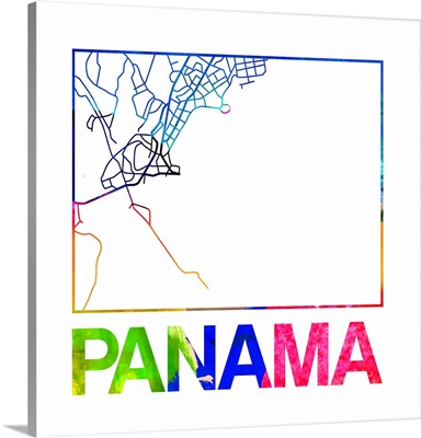 Panama Watercolor Street Map