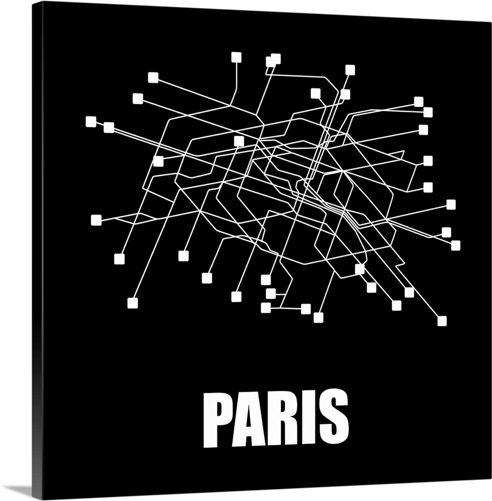 Paris Black Subway Map