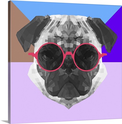 Party Pug in Pink Glasses