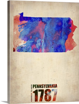 Pennsylvania Watercolor Map