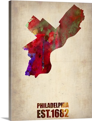 Philadelphia Watercolor Map