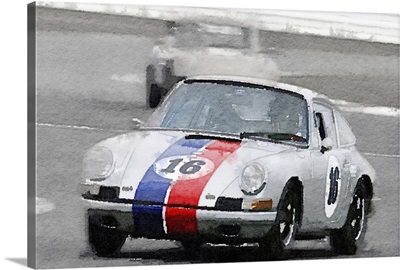 Porsche 911 Race in Monterey Watercolor