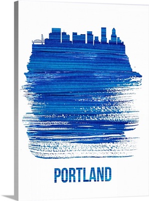 Portland Brush Stroke Skyline Blue