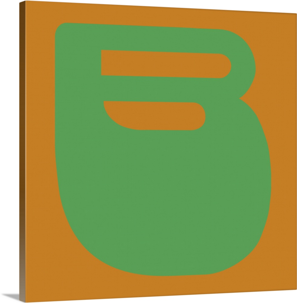 Retro 1960's Alphabet Letter - B - Green