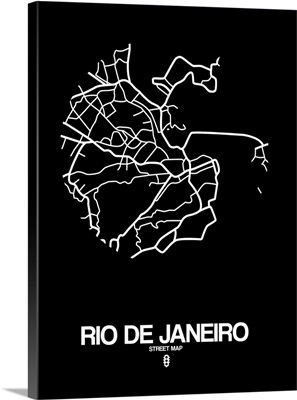 Rio de Janeiro Street Map Black
