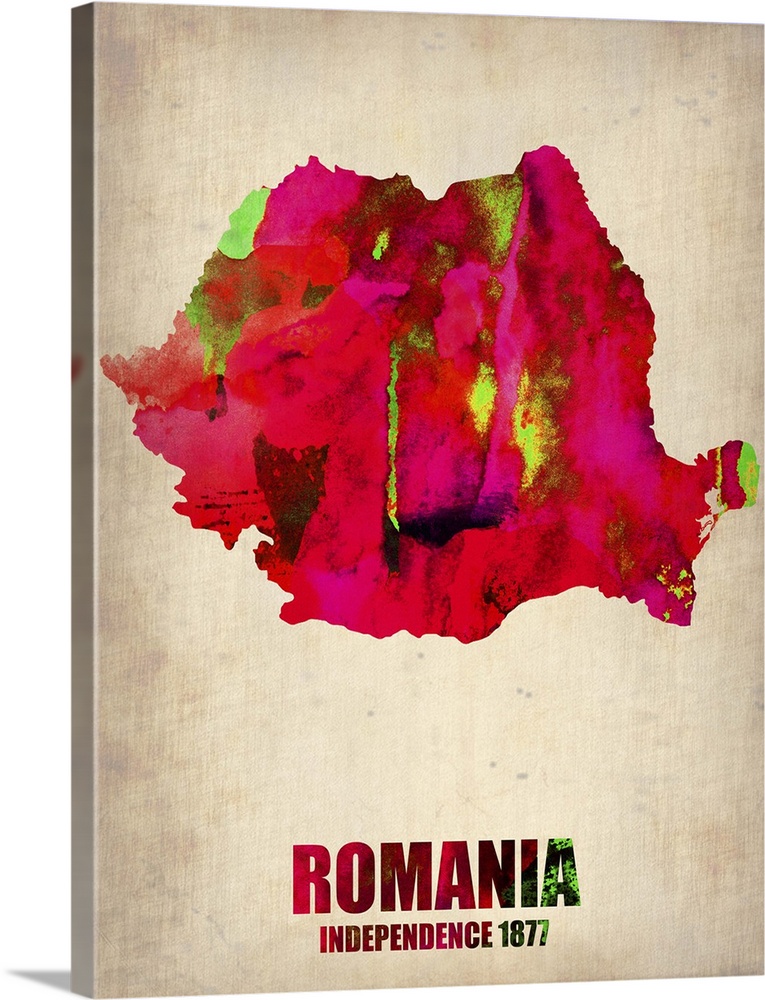 Romania Watercolor Map