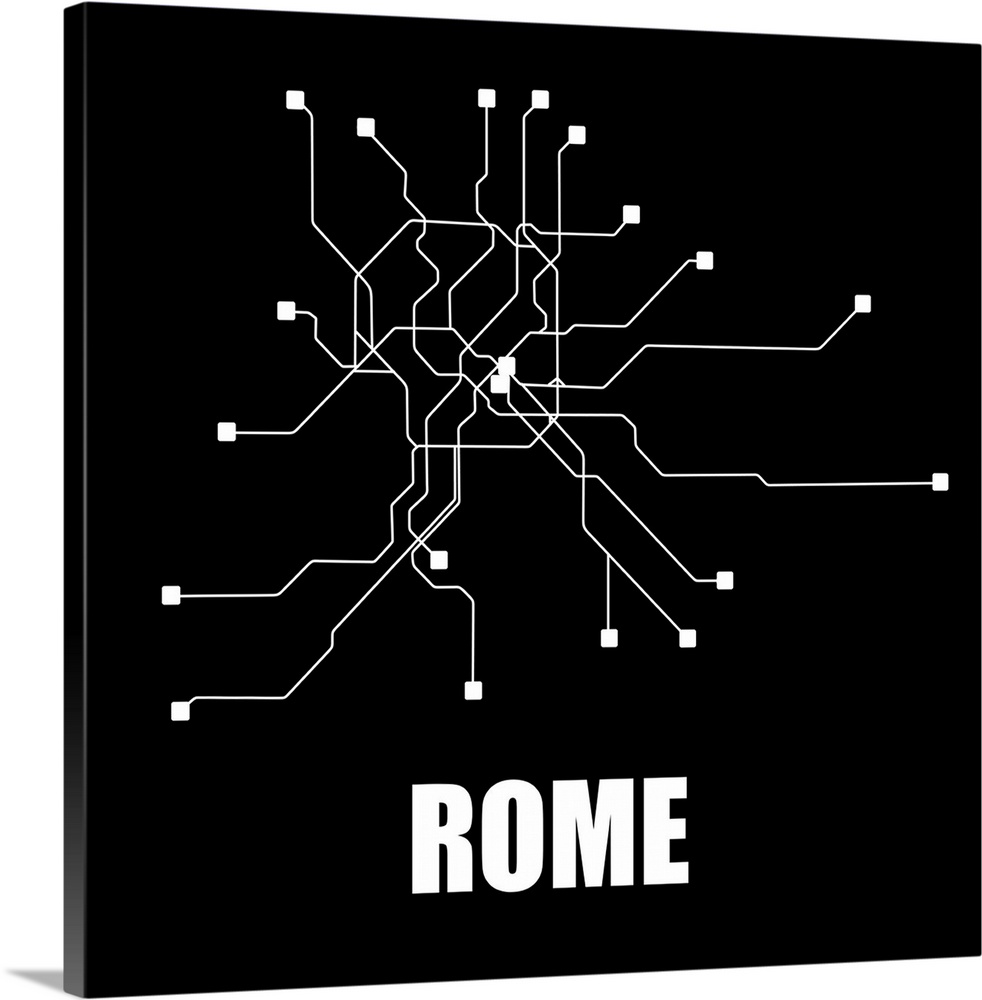 Rome Black Subway Map