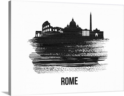 Rome Skyline Brush Stroke Black II