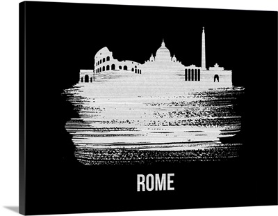 Rome Skyline Brush Stroke White