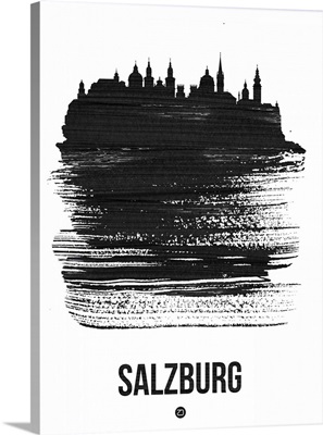 Salzburg Skyline Brush Stroke Black