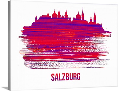 Salzburg Skyline Brush Stroke Red