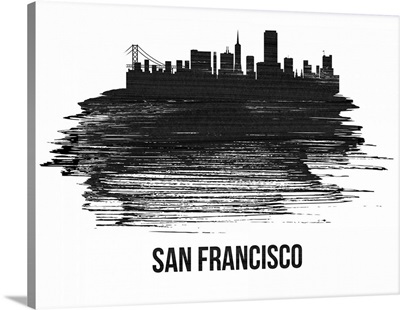 San Francisco Skyline Brush Stroke Black II