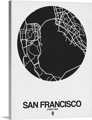 San Francisco Street Map Black on White