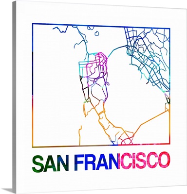 San Francisco Watercolor Street Map