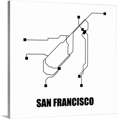 San Francisco White Subway Map