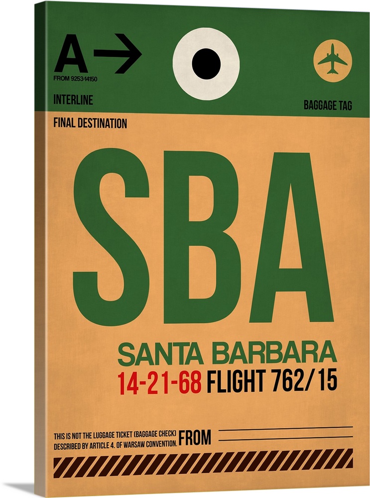 SBA Santa Barbara Luggage Tag I