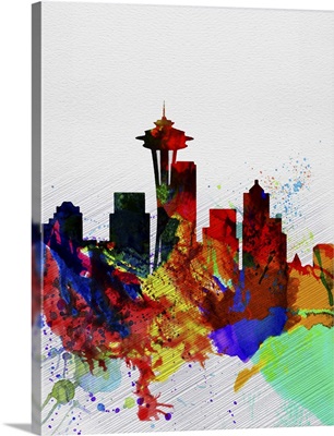Seattle Watercolor Skyline II