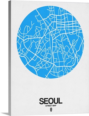 Seoul Street Map Blue