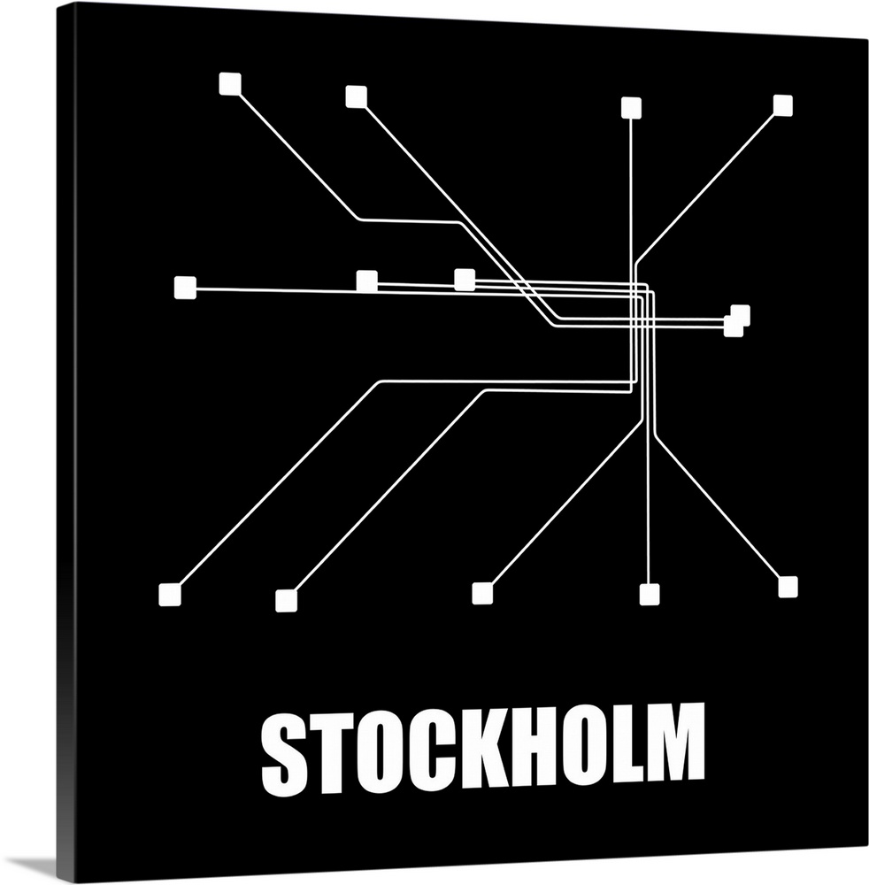Stockholm Black Subway Map