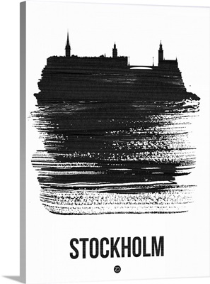 Stockholm Skyline Brush Stroke Black