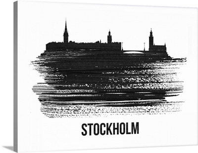 Stockholm Skyline Brush Stroke Black II