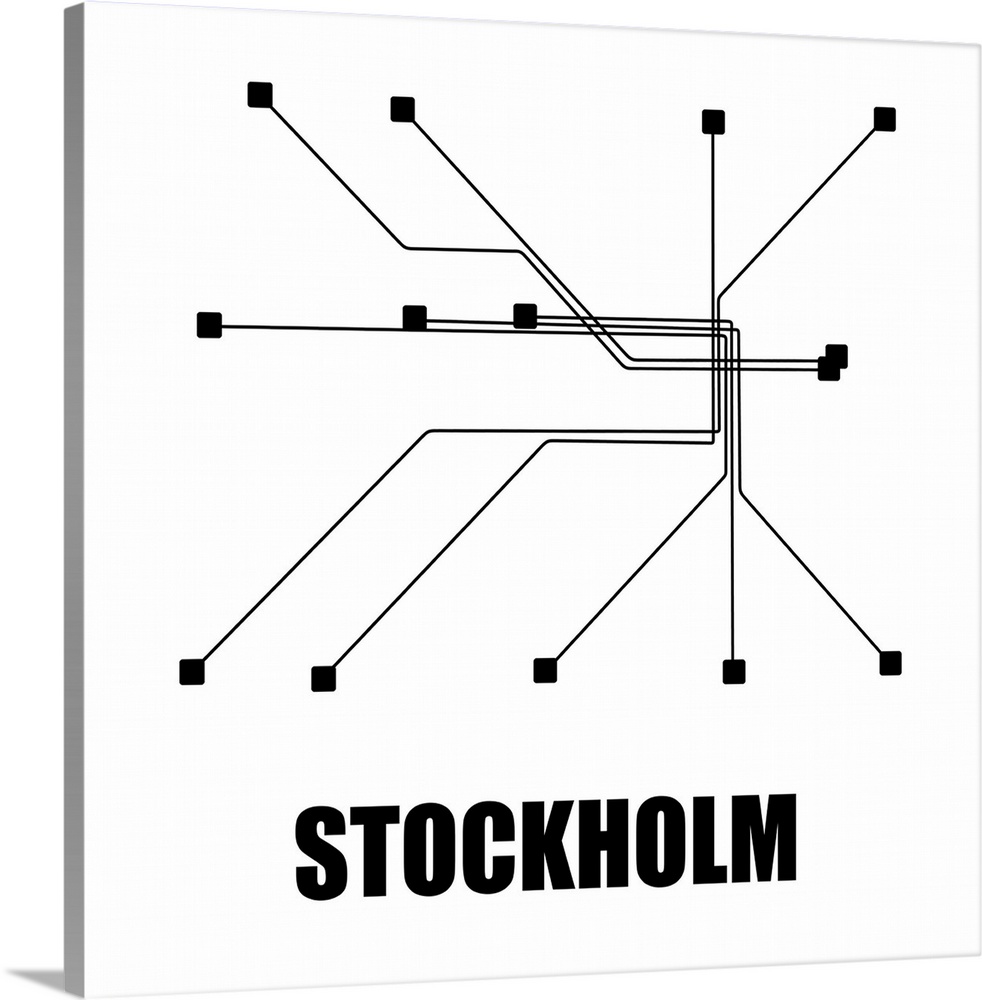 Stockholm White Subway Map